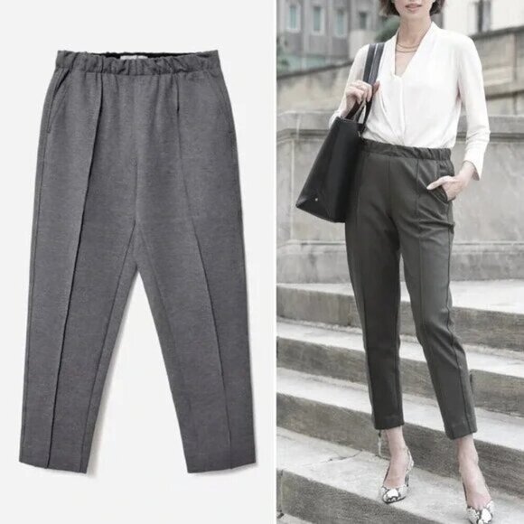 Everlane Grey High Rise The Dream Knit Ponte Pants - Picture 1 of 5